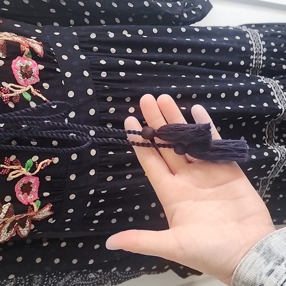 Anthropologie Maeve Cassidy Embroidered Beaded Midi Dress Size 2 - Picture 12 of 16